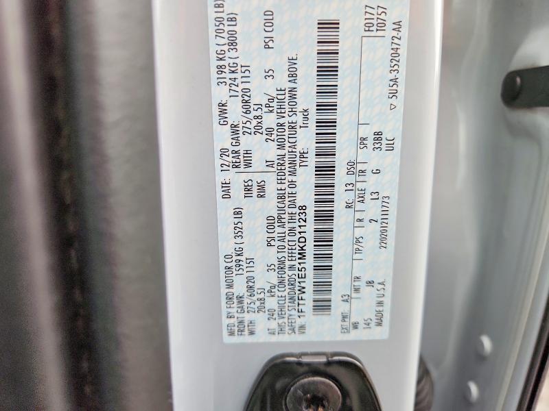 Продажа на аукционе авто 2021 Ford F150, vin: 1FTFW1E51MKD11238, номер лота: 69563056