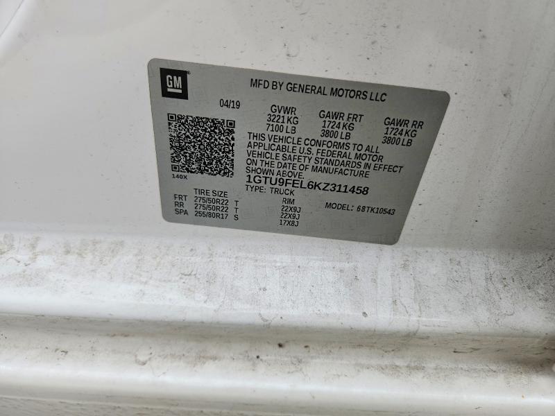 Продажа на аукционе авто 2019 Gmc Sierra, vin: 1GTU9FEL6KZ311458, номер лота: 69347366