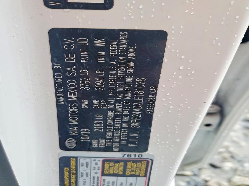 66270646 :رقم المزاد ، 3KPF24AD2LE181028 vin ، 2020 Kia Forte مزاد بيع