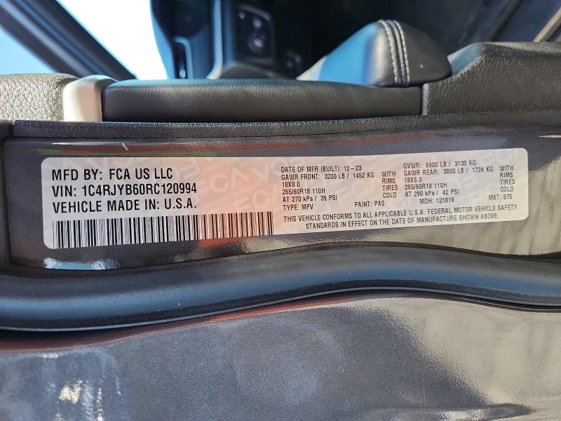 Продаж на аукціоні авто 2024 Jeep Grand Cherokee, vin: 1C4RJYB60RC120994, номер лоту: 67246966