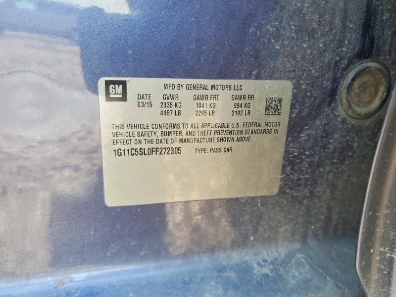 68671616 :رقم المزاد ، 1G11C5SL0FF272305 vin ، 2015 Chevrolet Malibu مزاد بيع