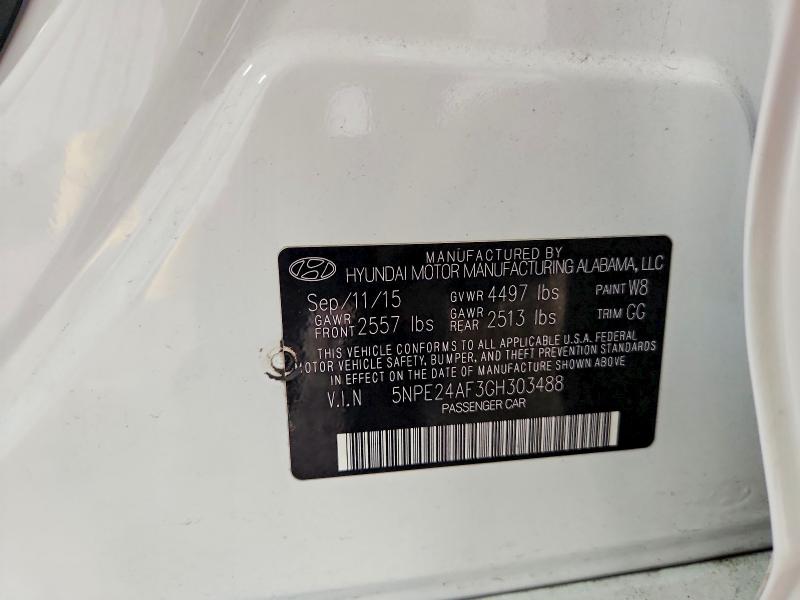 Продаж на аукціоні авто 2016 Hyundai Sonata, vin: 5NPE24AF3GH303488, номер лоту: 69223986