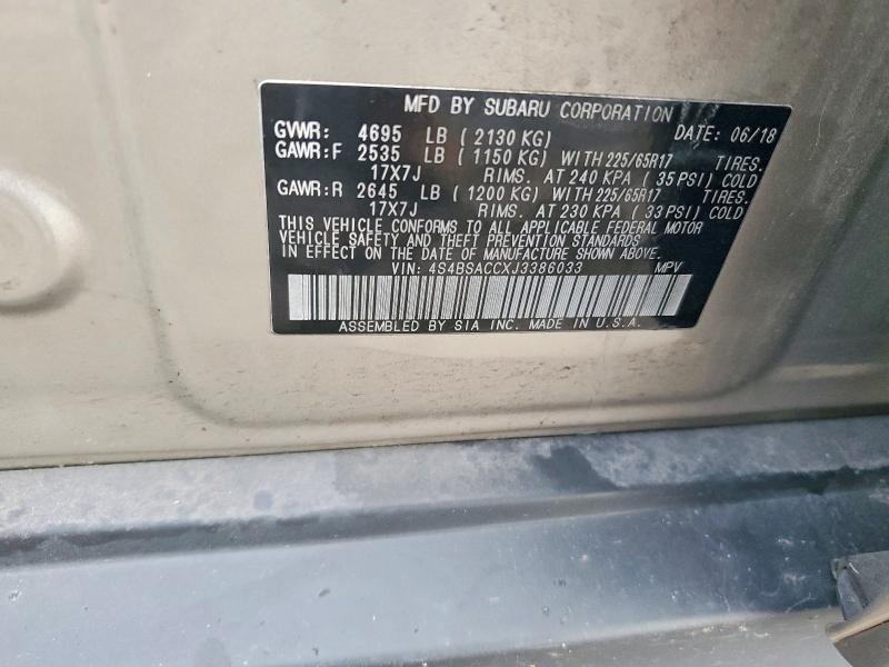 Продажа на аукционе авто 2018 Subaru Outback, vin: 4S4BSACCXJ3386033, номер лота: 70635356
