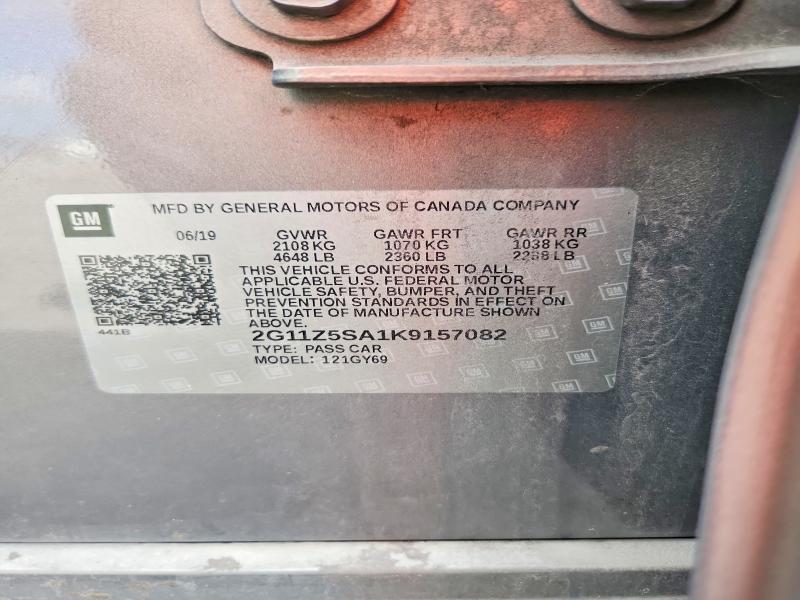 Aukcja sprzedaży 2019 Chevrolet Impala, vin: 2G11Z5SA1K9157082, numer aukcji: 69563956