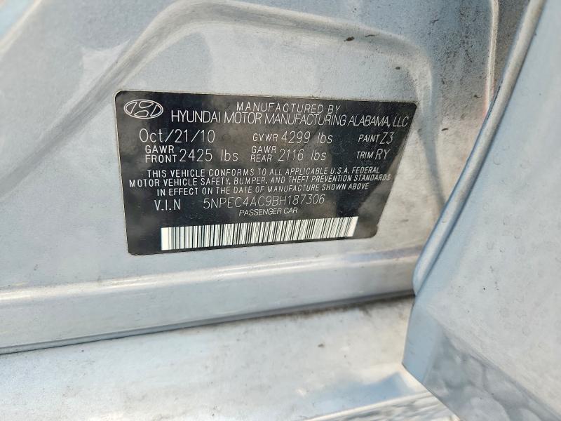 2011 Hyundai Sonata მანქანა იყიდება აუქციონზე, vin: 5NPEC4AC9BH187306, აუქციონის ნომერი: 68701186