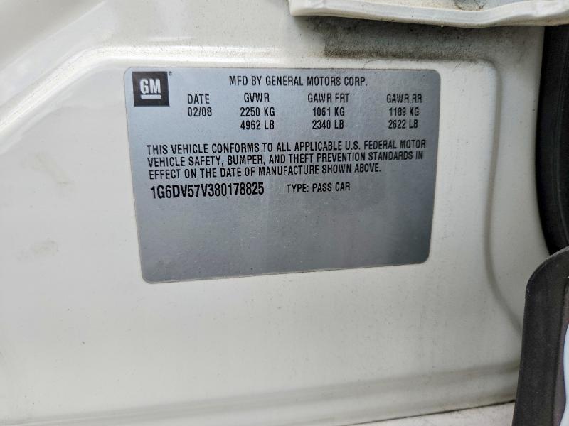 2008 Cadillac Cts მანქანა იყიდება აუქციონზე, vin: 1G6DV57V380178825, აუქციონის ნომერი: 68377276