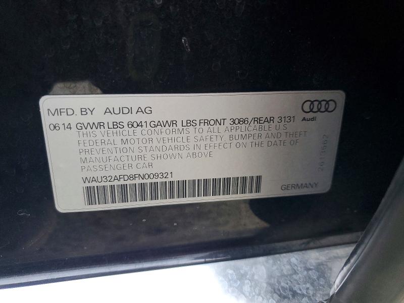 Aukcja sprzedaży 2015 Audi A8, vin: WAU32AFD8FN009321, numer aukcji: 69233986