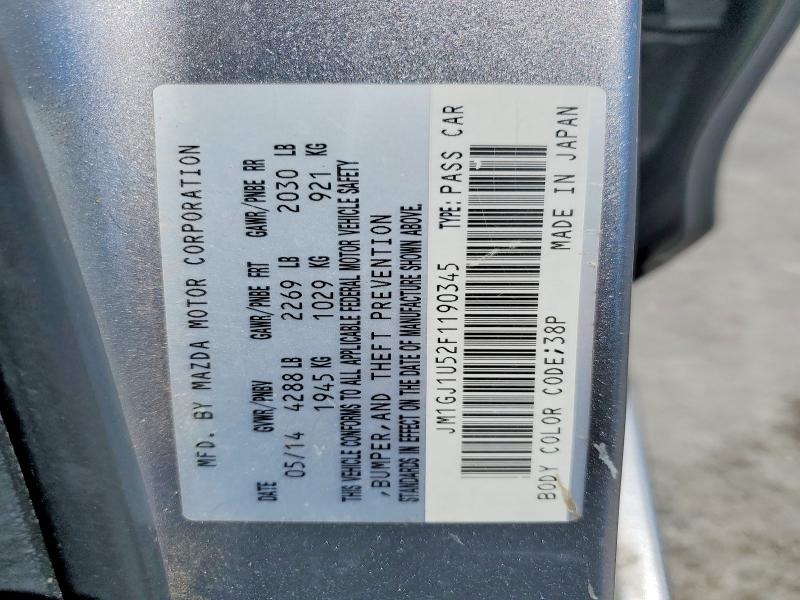 Aukcja sprzedaży 2015 Mazda 6, vin: JM1GJ1U52F1190345, numer aukcji: 67209186