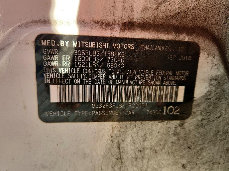 Продаж на аукціоні авто 2019 Mitsubishi Mirage, vin: ML32F3FJ8KHF02094, номер лоту: 68749236