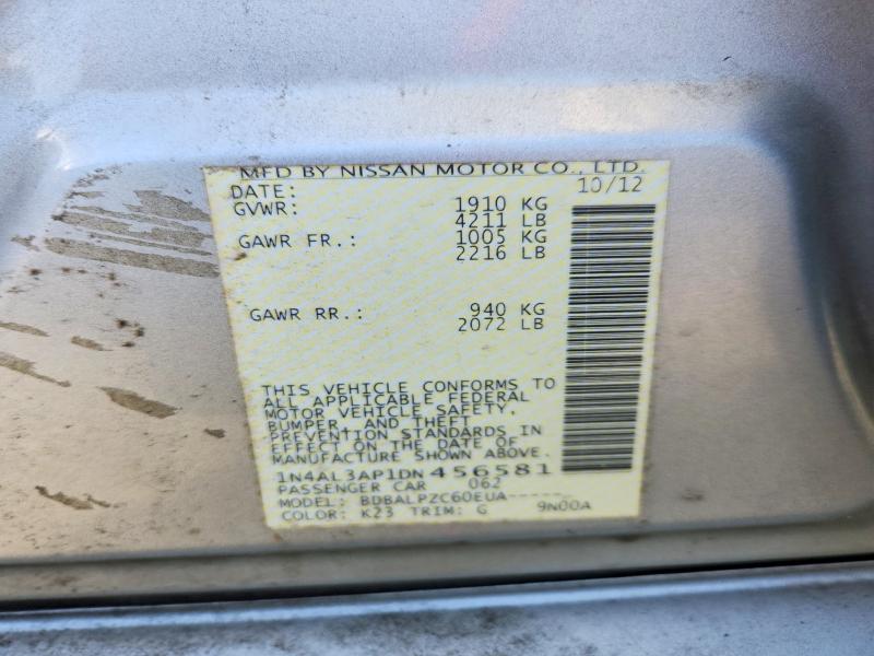 2013 Nissan Altima მანქანა იყიდება აუქციონზე, vin: 1N4AL3AP1DN456581, აუქციონის ნომერი: 70135926