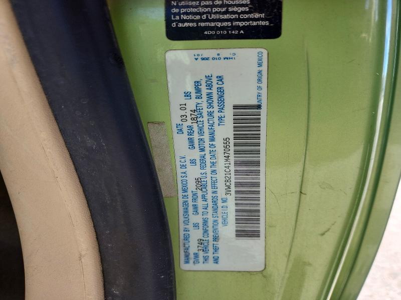 Продаж на аукціоні авто 2001 Volkswagen New Beetle, vin: 3VWCB21C41M470555, номер лоту: 69918466