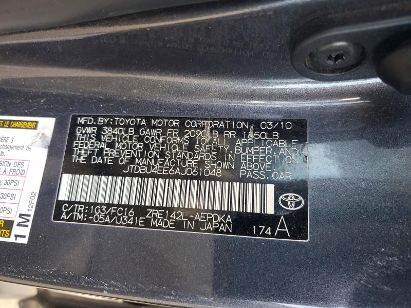 Auction sale of the 2010 Toyota Corolla, vin: JTDBU4EE6AJ061048, lot number: 69896306