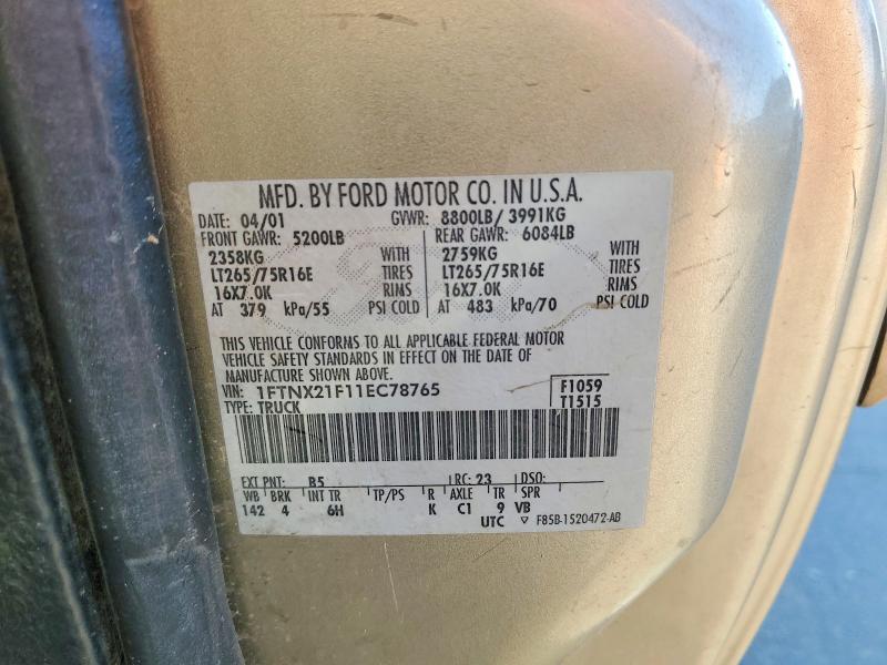 Aukcja sprzedaży 2001 Ford F250, vin: 1FTNX21F11EC78765, numer aukcji: 67750376