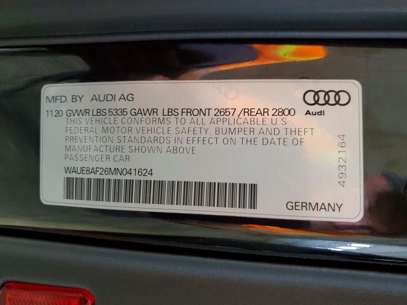 68838626 :رقم المزاد ، WAUE8AF26MN041624 vin ، 2021 Audi A6 مزاد بيع