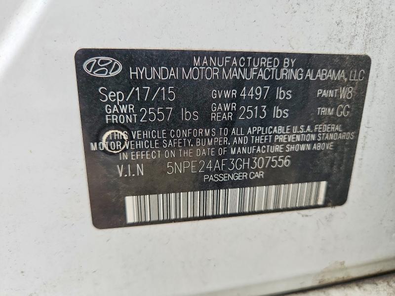 Продажа на аукционе авто 2016 Hyundai Sonata, vin: 5NPE24AF3GH307556, номер лота: 68647266