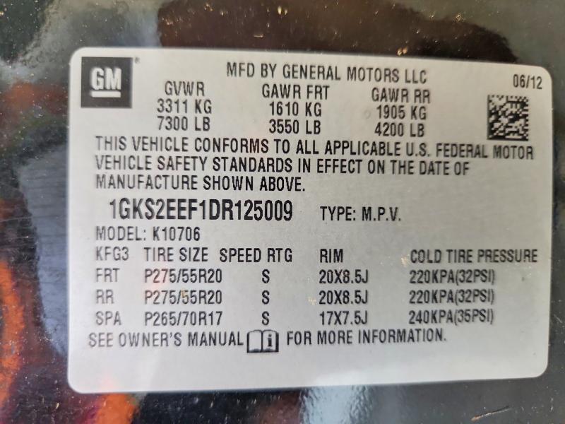 2013 Gmc Yukon მანქანა იყიდება აუქციონზე, vin: 1GKS2EEF1DR125009, აუქციონის ნომერი: 66511376