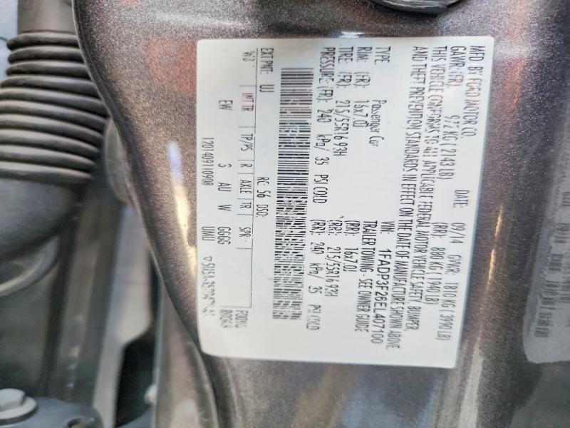 2014 Ford Focus მანქანა იყიდება აუქციონზე, vin: 1FADP3F26EL407100, აუქციონის ნომერი: 68032726