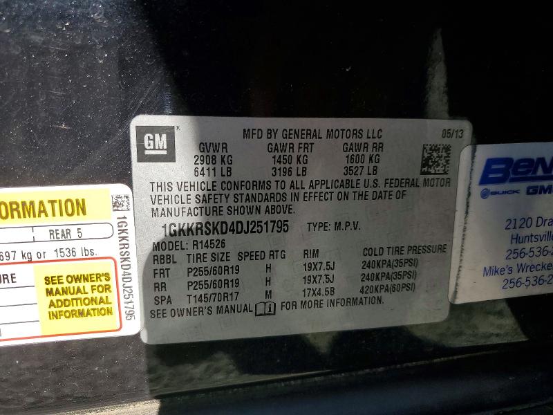 Продажа на аукционе авто 2013 Gmc Acadia, vin: 1GKKRSKD4DJ251795, номер лота: 68010206