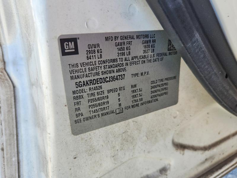 Продаж на аукціоні авто 2012 Buick Enclave, vin: 5GAKRDED3CJ364737, номер лоту: 67691886