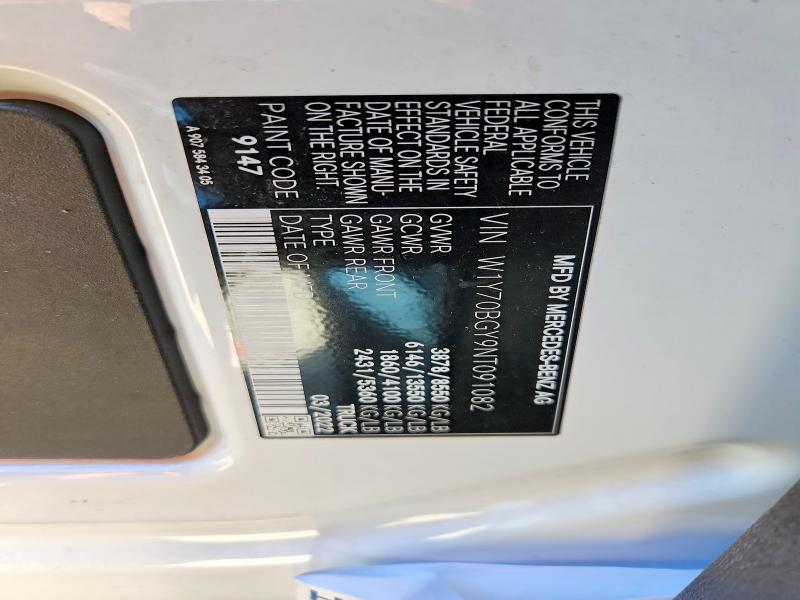 Aukcja sprzedaży 2022 Mercedes-benz Sprinter, vin: W1Y70BGY9NT091082, numer aukcji: 68726456