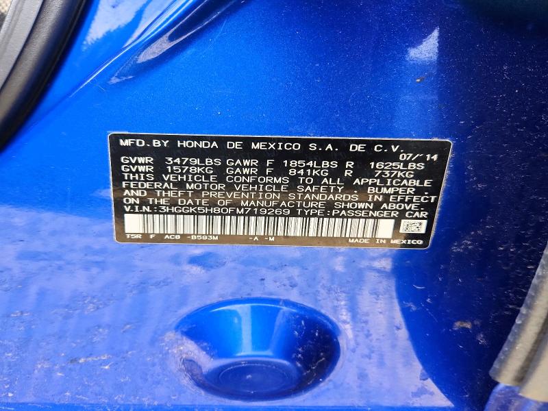 69842276 :رقم المزاد ، 3HGGK5H80FM719269 vin ، 2015 Honda Fit مزاد بيع