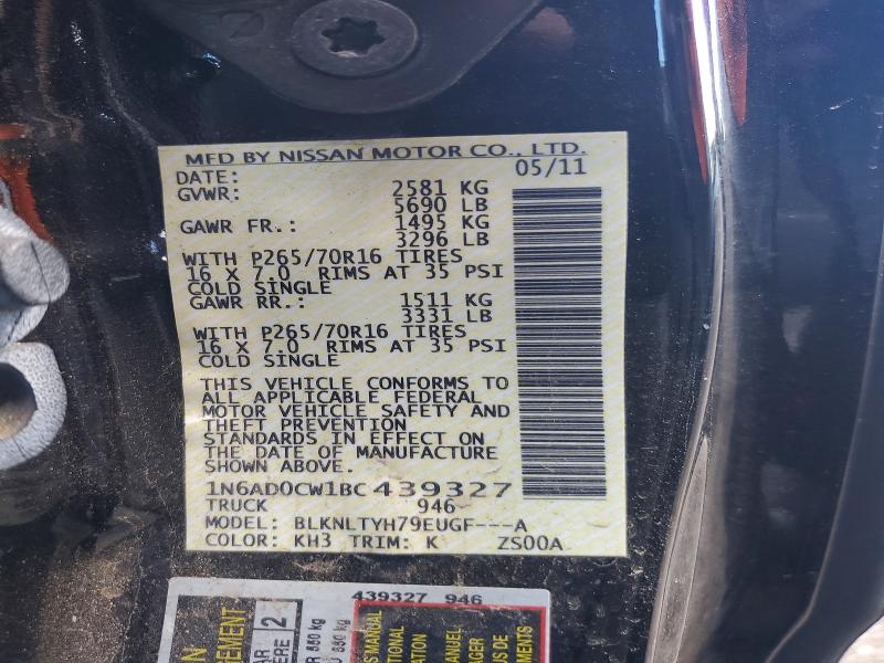 Продажа на аукционе авто 2011 Nissan Frontier, vin: 1N6AD0CW1BC439327, номер лота: 66850026