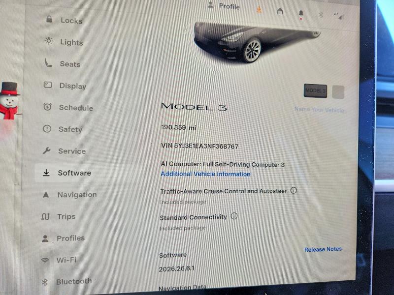 2022 Tesla Model 3 მანქანა იყიდება აუქციონზე, vin: 5YJ3E1EA3NF368767, აუქციონის ნომერი: 69828886
