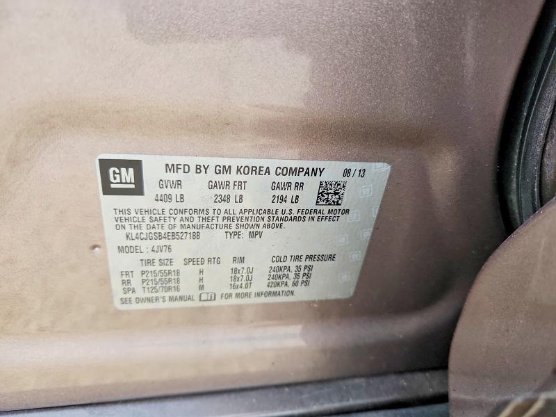 Продаж на аукціоні авто 2014 Buick Encore, vin: KL4CJGSB4EB527188, номер лоту: 70046046