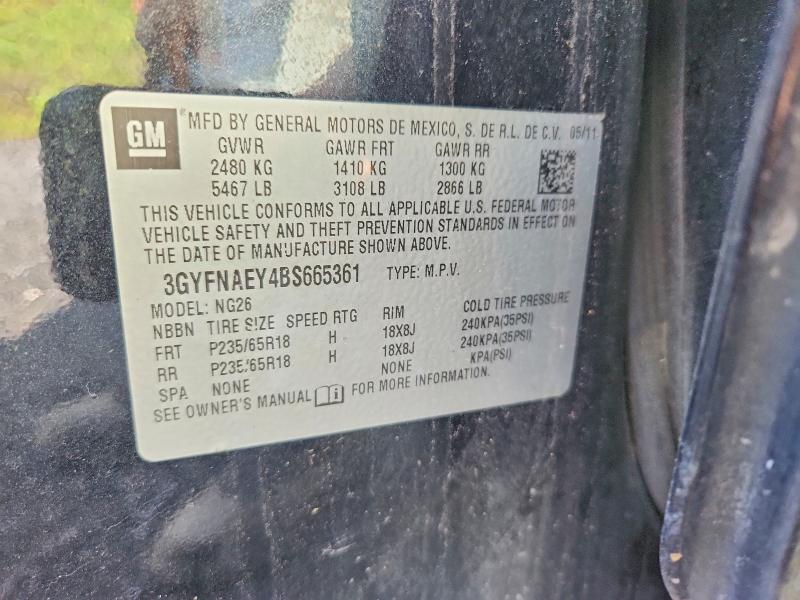 67864086 :رقم المزاد ، 3GYFNAEY4BS665361 vin ، 2011 Cadillac Srx مزاد بيع