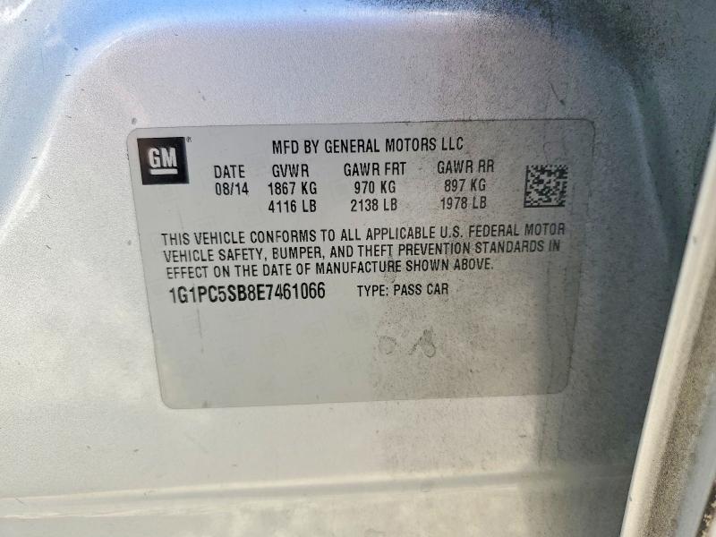 2014 Chevrolet Cruze მანქანა იყიდება აუქციონზე, vin: 1G1PC5SB8E7461066, აუქციონის ნომერი: 67727026