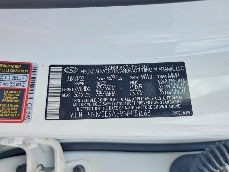 Продаж на аукціоні авто 2022 Hyundai Tucson, vin: 5NMJE3AE9NH151668, номер лоту: 67426866