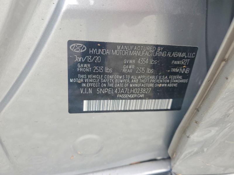 2020 Hyundai Sonata მანქანა იყიდება აუქციონზე, vin: 5NPEL4JA7LH023827, აუქციონის ნომერი: 69085176