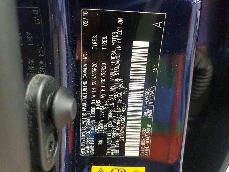 68547606 :رقم المزاد ، 2T2BZMCAXGC019239 vin ، 2016 Lexus Rx 350 مزاد بيع