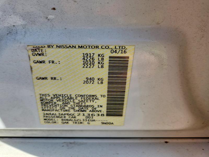 Продаж на аукціоні авто 2016 Nissan Altima, vin: 1N4AL3AP6GC213638, номер лоту: 68788966