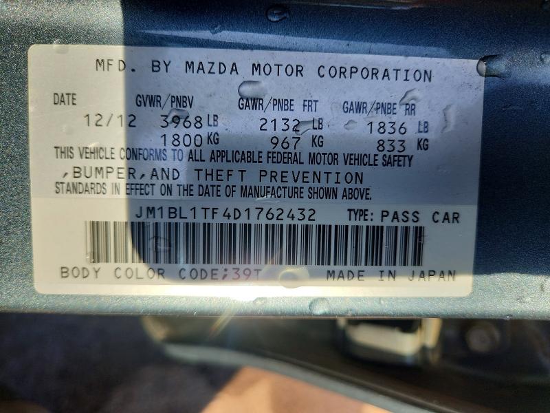 68802976 :رقم المزاد ، JM1BL1TF4D1762432 vin ، 2013 Mazda 3 مزاد بيع