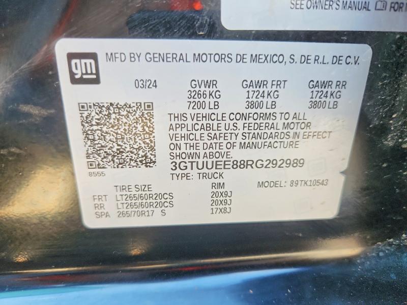 68146766 :رقم المزاد ، 3GTUUEE88RG292989 vin ، 2024 Gmc Sierra مزاد بيع