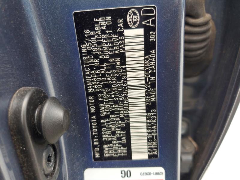 70049146 :رقم المزاد ، 2T1BURHE3GC679974 vin ، 2016 Toyota Corolla مزاد بيع