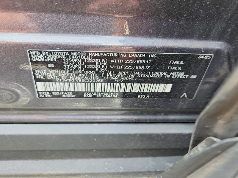 Продажа на аукционе авто 2025 Toyota Rav4, vin: 2T3W1RFV9SC330265, номер лота: 64065446