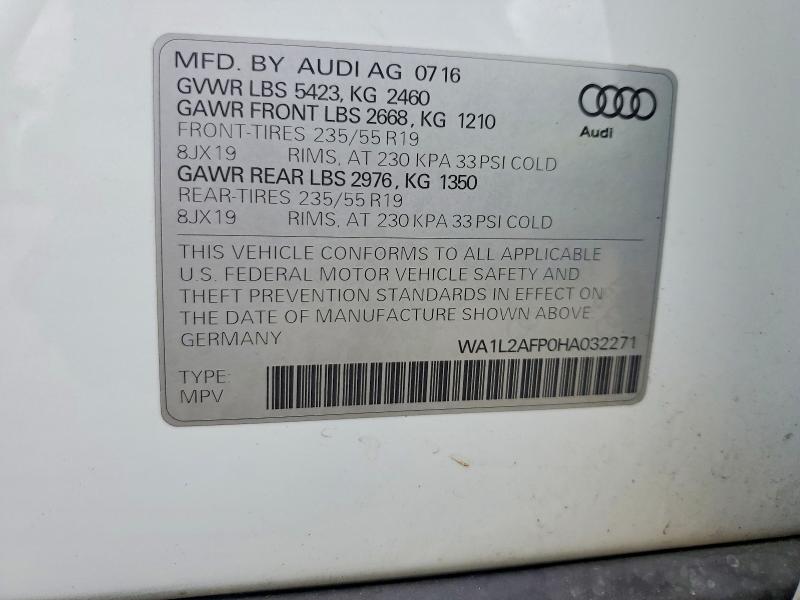 Продажа на аукционе авто 2017 Audi Q5, vin: WA1L2AFP0HA032271, номер лота: 70293676