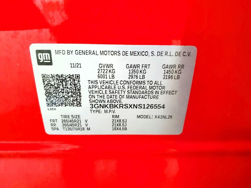 67090596 :رقم المزاد ، 3GNKBKRSXNS126554 vin ، 2022 Chevrolet Blazer مزاد بيع