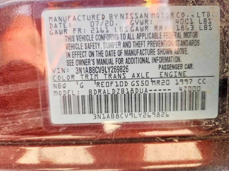 Aukcja sprzedaży 2020 Nissan Sentra, vin: 3N1AB8CV9LY269826, numer aukcji: 68050786