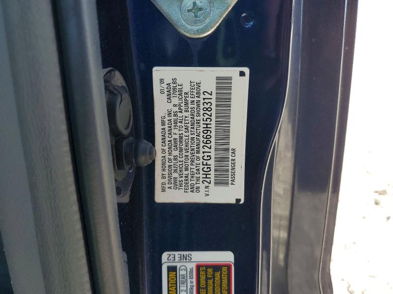 Aukcja sprzedaży 2009 Honda Civic, vin: 2HGFG12669H528312, numer aukcji: 68246796