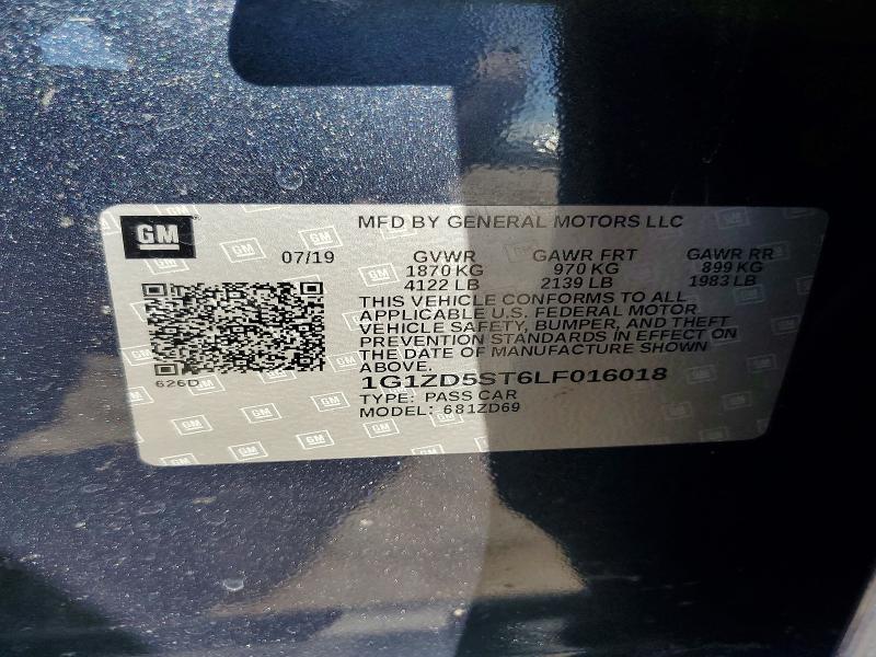 2020 Chevrolet Malibu მანქანა იყიდება აუქციონზე, vin: 1G1ZD5ST6LF016018, აუქციონის ნომერი: 68437116