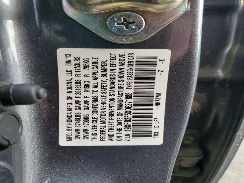 Aukcja sprzedaży 2013 Honda Civic, vin: 19XFB2F5XDE271888, numer aukcji: 68494526