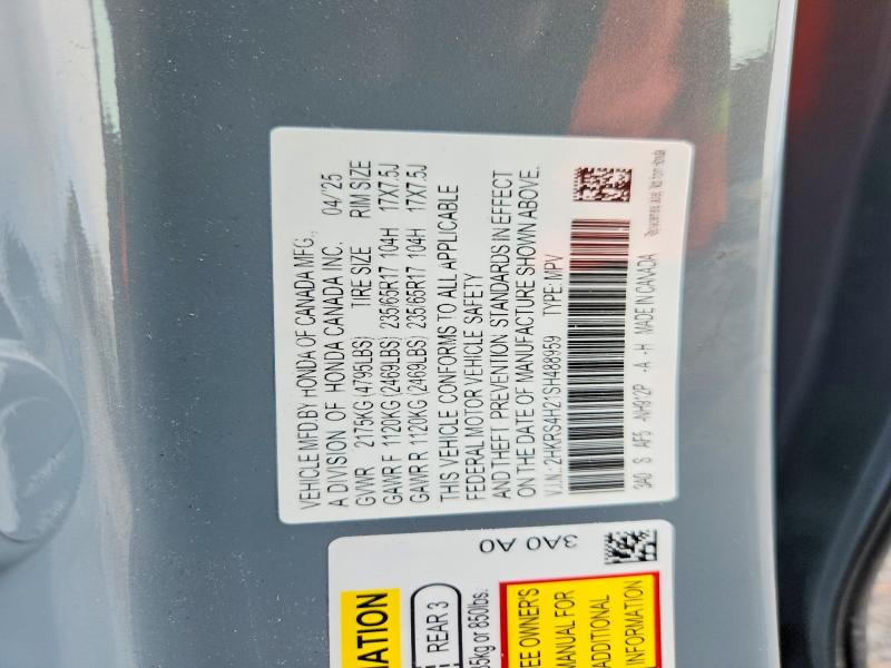 2025 Honda Cr-v მანქანა იყიდება აუქციონზე, vin: 2HKRS4H21SH488959, აუქციონის ნომერი: 70248386