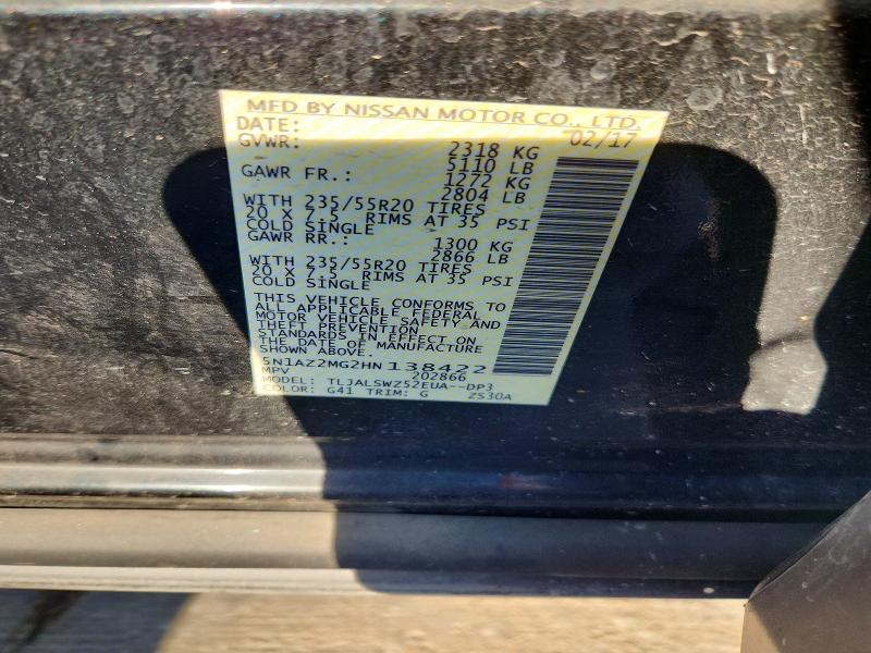 Продажа на аукционе авто 2017 Nissan Murano, vin: 5N1AZ2MG2HN138422, номер лота: 69590726