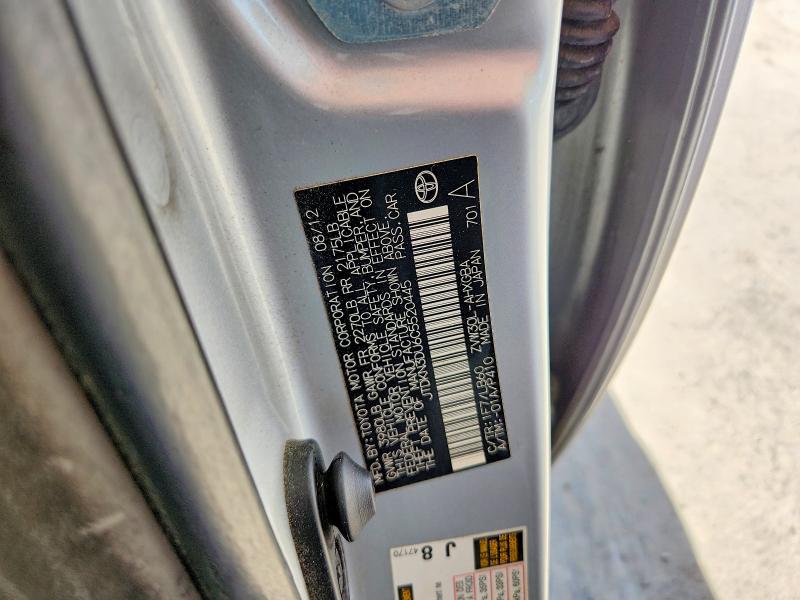 Aukcja sprzedaży 2012 Toyota Prius, vin: JTDKN3DU6C5520445, numer aukcji: 70928796