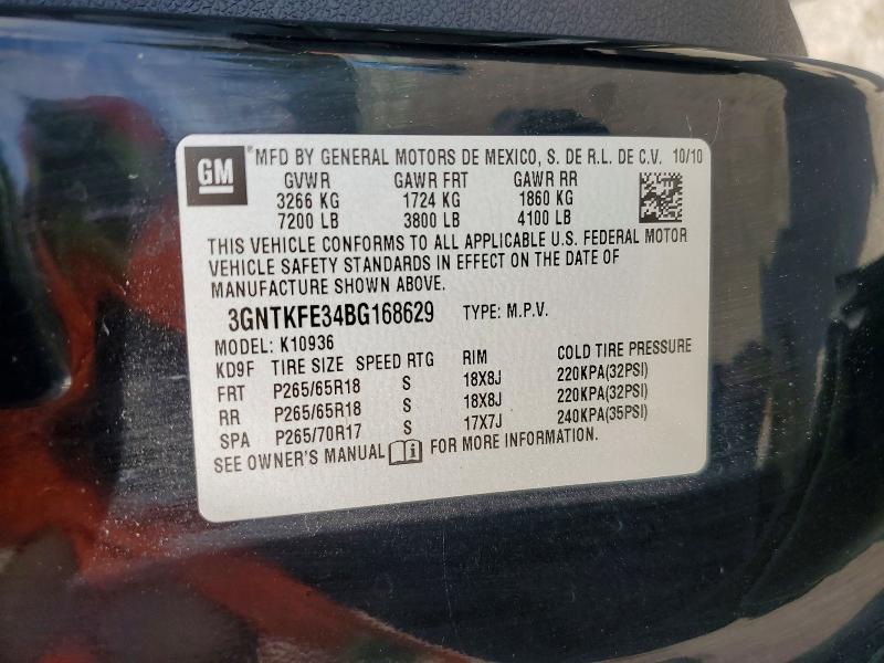 68211166 :رقم المزاد ، 3GNTKFE34BG168629 vin ، 2011 Chevrolet Avalanche مزاد بيع