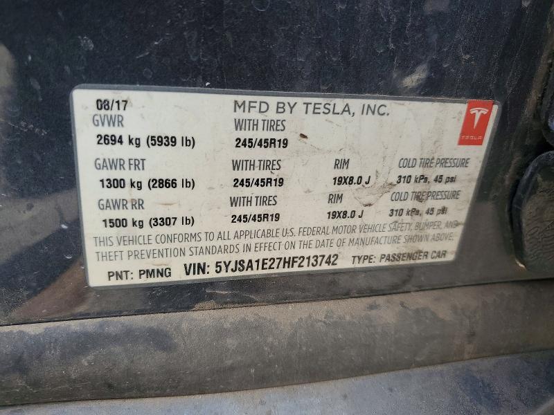 Aukcja sprzedaży 2017 Tesla Model S, vin: 5YJSA1E27HF213742, numer aukcji: 66932126