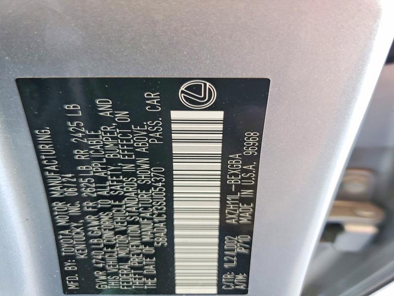 Aukcja sprzedaży 2025 Lexus Es 300h, vin: 58ADA1C13SU054370, numer aukcji: 66835776